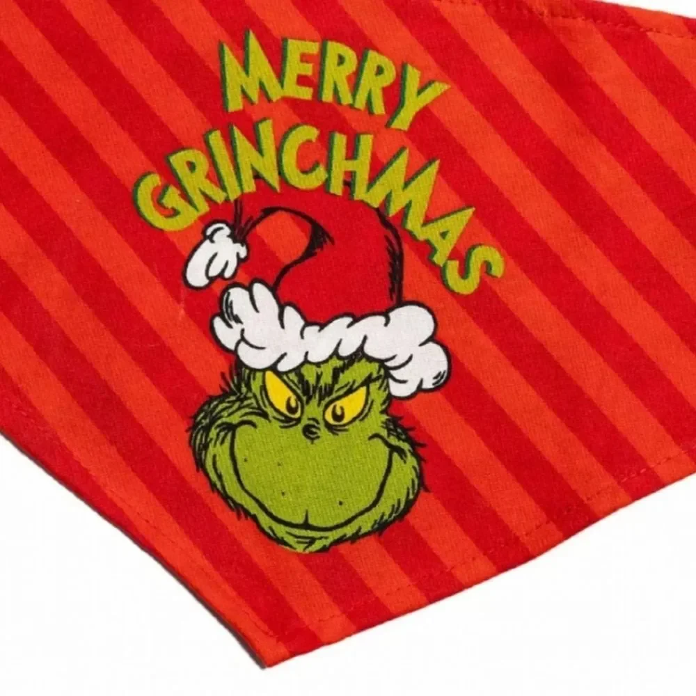 Dr Seuss The Grinch Reversible Pet Bandana Adjustable Tie Back Small/Medium New